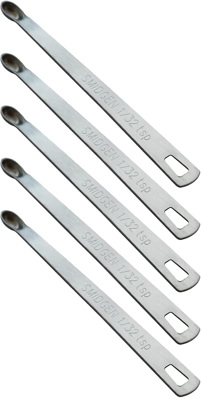 5PCS 1/32 Teaspoon Single Tiny Measuring Spoon, Small Individual Stainless by BERYLER