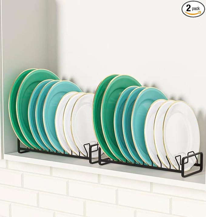 Plate Organizer for Cabinet, Kitchen Dish Rack Organizer for Cabinet Countertop by Unknown
