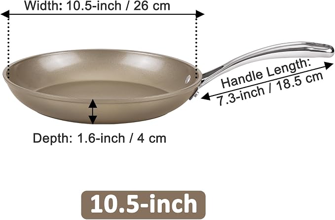 Cooks Standard Frying Pan Hard Anodized Ceramic Nonstick, 10.5-inch Classic - Image 2