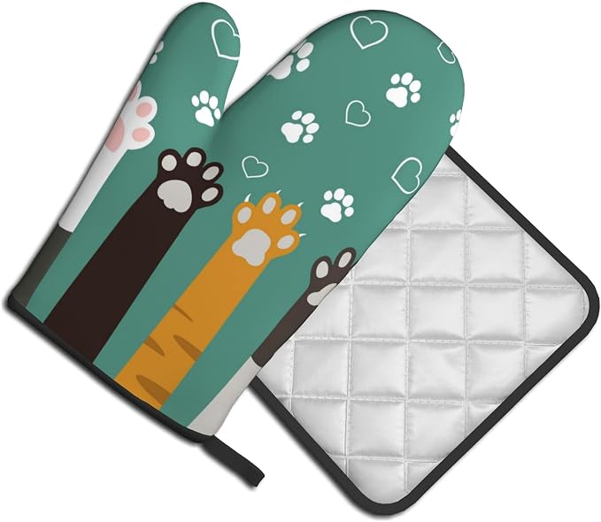 Cat Oven Mitt Potholders Sets - Image 2