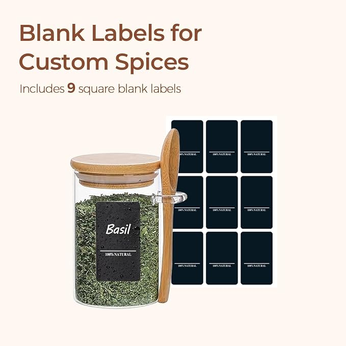 ComSaf Spice Jars with Spoon 8 oz 6Pack, Small Spice Containers Starter Set - Image 5