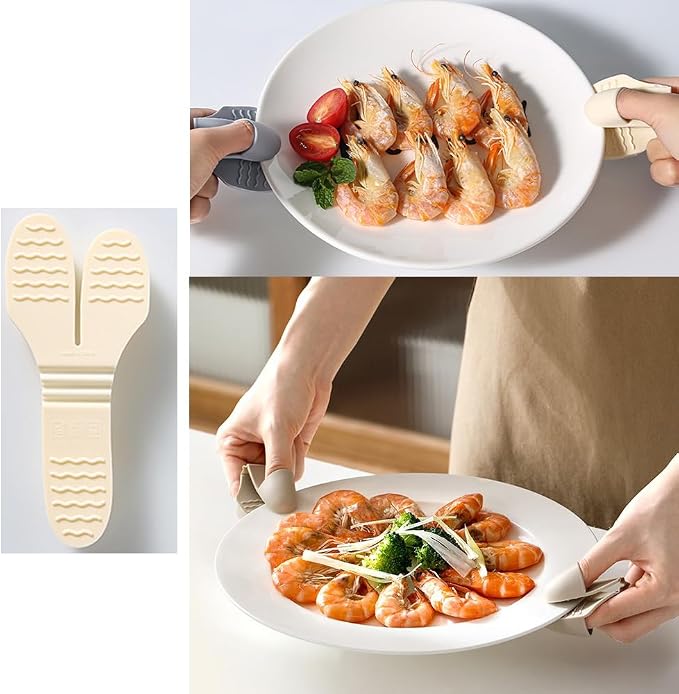 Pair Hot Plate Gripper Anti-Scalding Lightweight Silicone Hot Bowl Clip Holder - Image 3