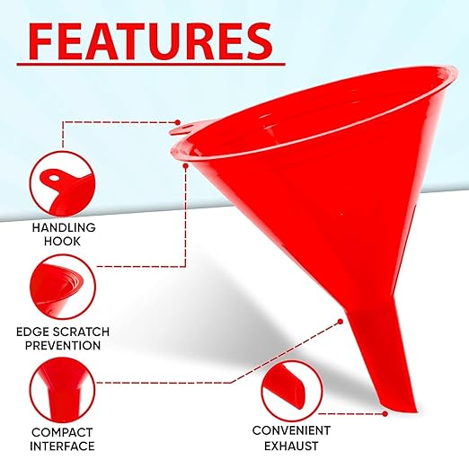 Funnel for Kitchen Use – Red Set in 4 Sizes | Durable, Non-Toxic Food Grade - Image 3