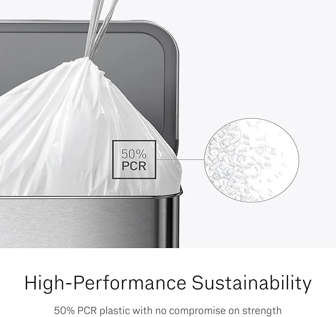 simplehuman Code M 200 Count Custom Fit Liners, Drawstring Kitchen Trash Bags - Image 4