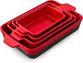 Casserole Dishes For Oven, Heat-Resistant Ceramic Bakeware Set Of 4 Rectangular by Unknown