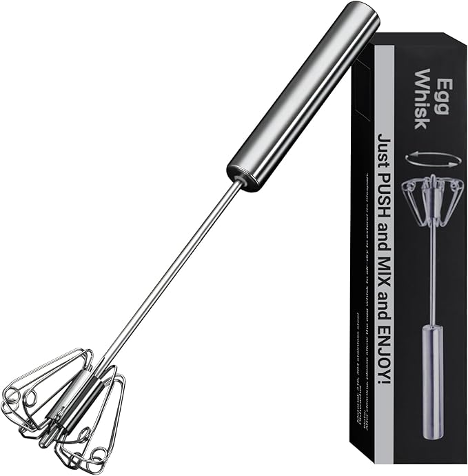 Egg Whisk, Upgraded Stainless Steel Semi Automatic Whisk, Hand Wisk Egg Beater by JLiup