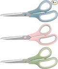 LONGKEY 8.5 Inch Scissors, All-Purpose, Soft Comfort-Grip, Ambidextrous by LONGKEY