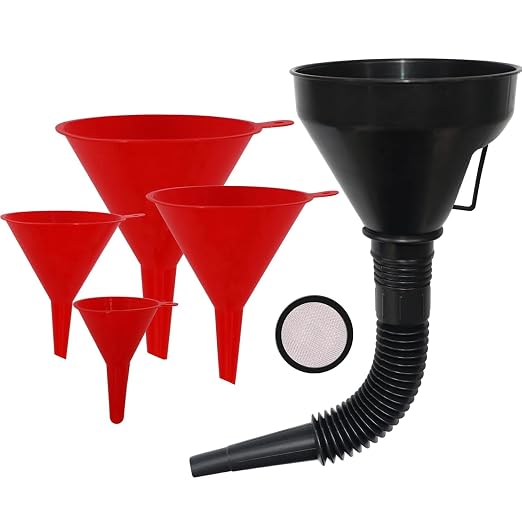 Plastic Oil Funnel Set, 5-Piece Automotive Funnels - Image 8