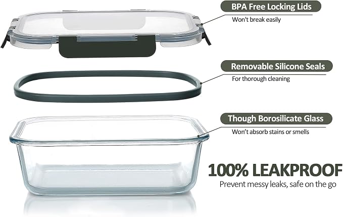 M MCIRCO 10-Pack Glass Food Storage Container - Image 3