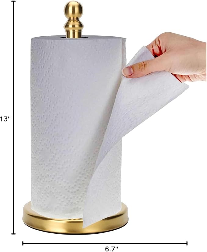 Gold Paper Towel Holder Countertop, Standing Paper Towel Roll Holder - Image 7