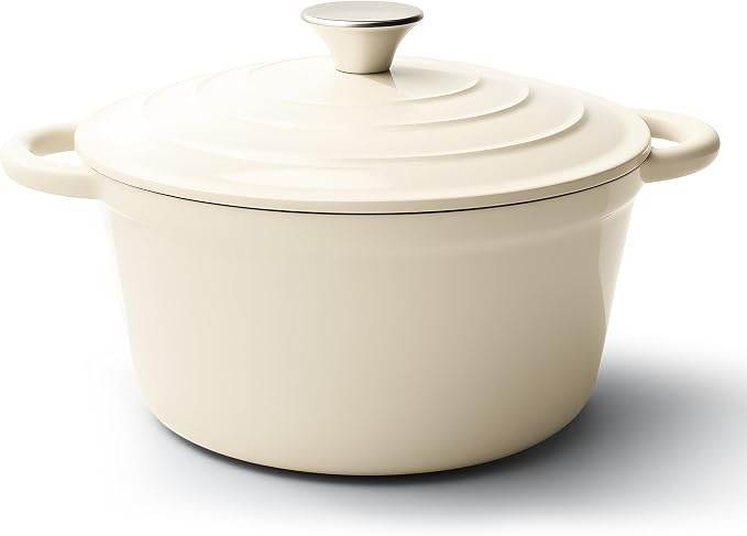 6 Quart Dutch Oven Pot with Lid, Non Stick Enameled Cast Iron Dutch Oven by Fijinhom