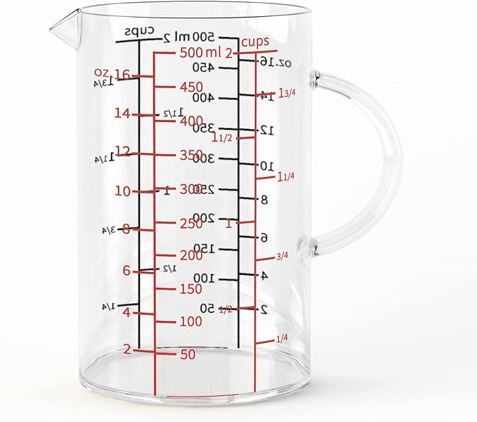 77L Glass Measuring Cup, High Borosilicate Glass Measuring Cup by 77L