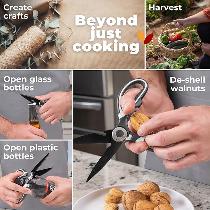 Titanium Coated Kitchen Scissors 2-Piece Set by Gidli - Image 5