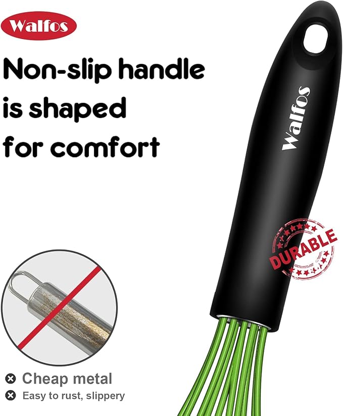 Walfos Silicone Whisk, Rubber Whisks - Image 8