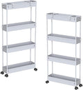 SPACELEAD 2-piece Set Slim Storage Cart 3 Tier, Bathroom Organizer Rolling by Home