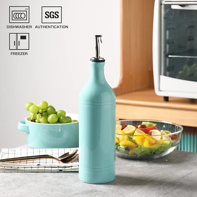 Sweejar Large Ceramic Olive Oil Dispenser Bottle, Opaque Oil Cruet Protects to - Image 2