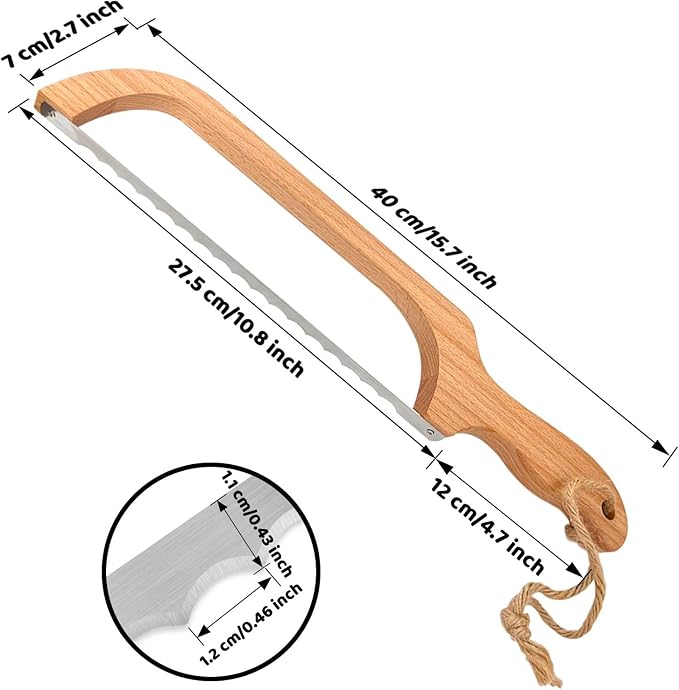 ROYOROYI Bread Slicer for Homemade Bread, Premium Stainless Steel Serrated Saw - Image 2