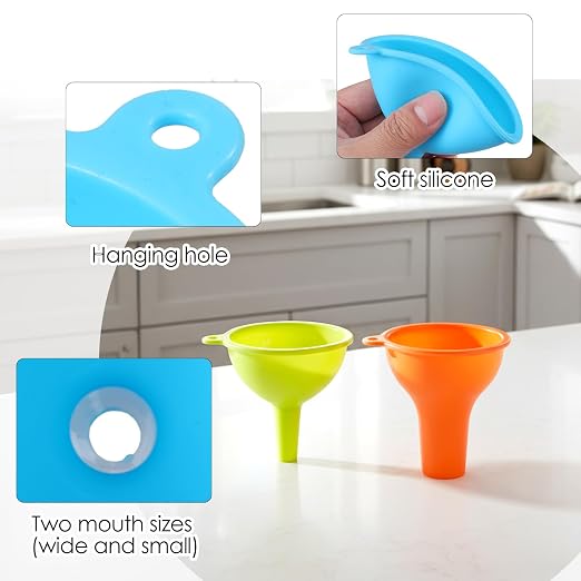 4 Pcs Silicone Kitchen Funnels - Image 3