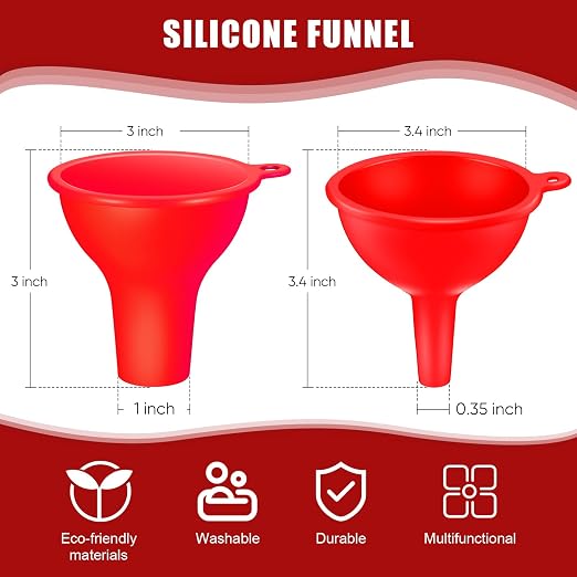 Silicone Funnels 4 Pieces Wide Mouth Funnel Small and Large Flexible Condiment - Image 2
