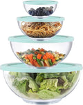 Glass Mixing Bowl Set with Airtight Lids by Homwin