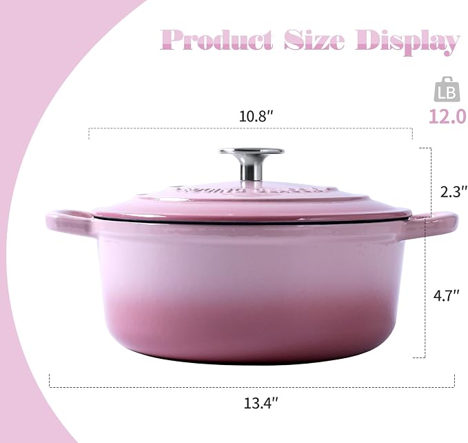 EDGING CASTING Enameled Cast Iron Covered 5.5 Quart Dutch Oven - Image 3
