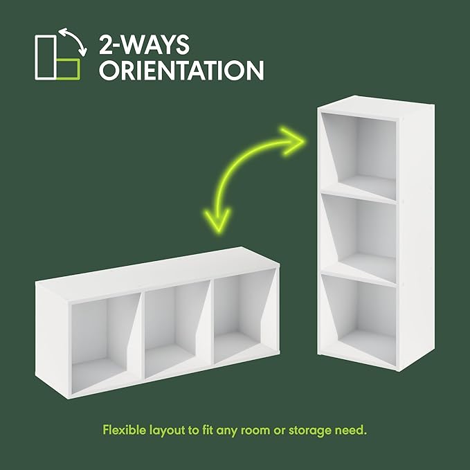 Furinno LUDER Book Shelf, 3-Cube Bookshelf, Bookcase - Image 5