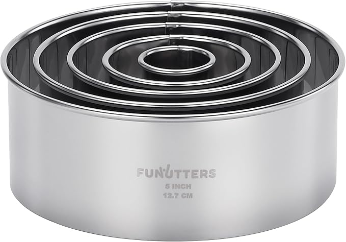 Cookie Cutter Set, Measuring 1'', Round Metal Baking Rings by FUNUTTERS