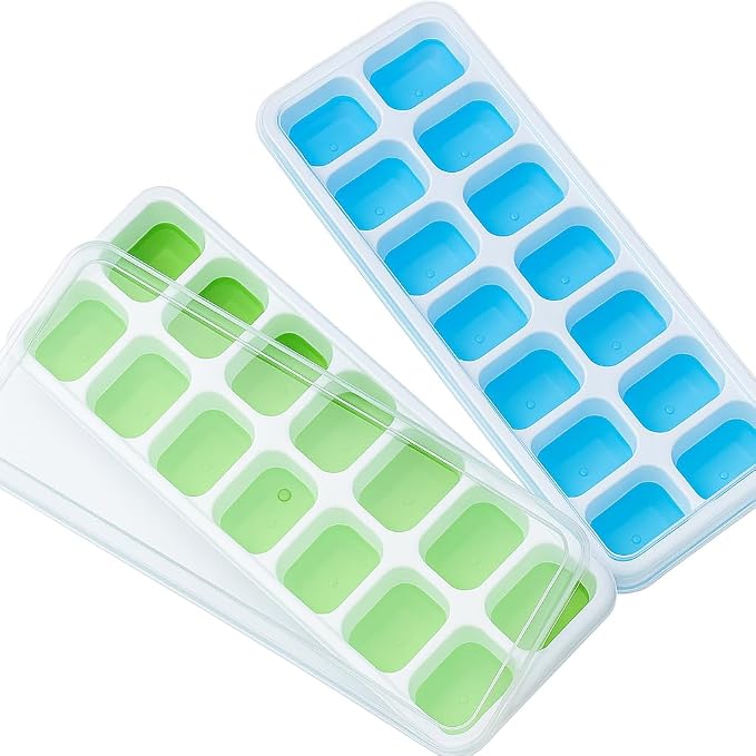 Silicone Ice Cube Trays with Lids – Easy-Release, Spill-Resistant, Durable & by VIGORPATH