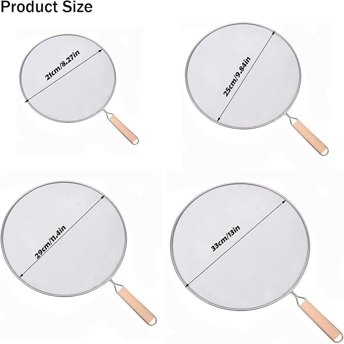 8 Inch Grease Splatter Screen Guard Stainless Steel Splash Screen Protector - Image 2
