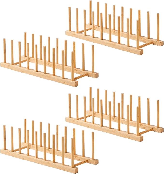 4 PCS Bamboo Dish Dying Rack by Worthyeah