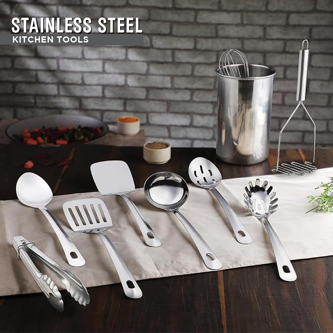 Avador® Premium Set of 10 Stainless Steel Kitchen Tool Set - Image 6