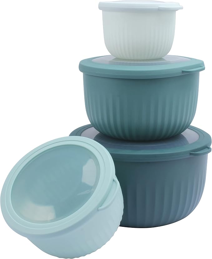 COOK WITH COLOR 4pc Plastic Mixing Bowl Set with Lids - Image 7