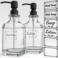 GLADPURE 2 Pack Soap Dispenser, 18 Oz Antique Design Thick Glass Hand by GLADPURE