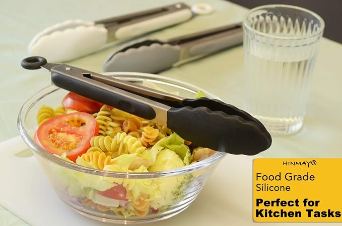 HINMAY 9-Inch Serving Tongs Silicone Tongs - Image 6