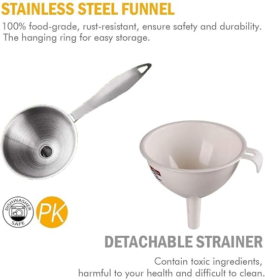 Small Funnels for Filling Bottles, Food Grade Mini Metal Funnel for - Image 4