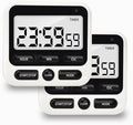 2 Pack Digital Kitchen Timer NKOVE 24 Hour Clock and Alarm Function by Nkove