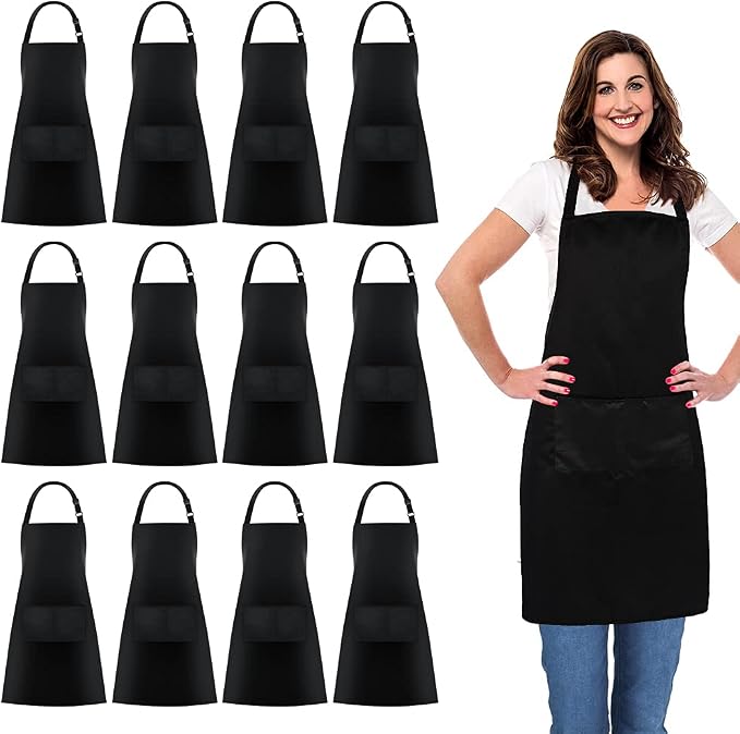 Jubatus 12 Pack 100% Cotton Aprons Bulk by Jubatus