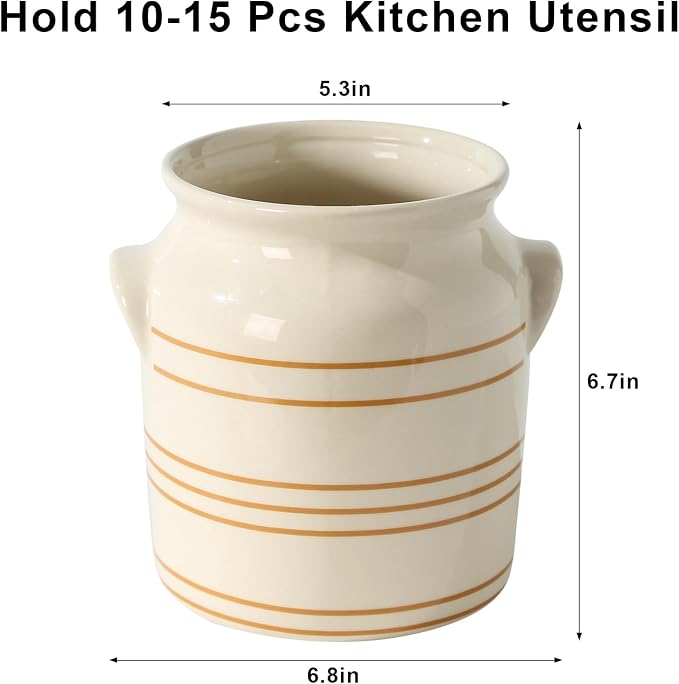 Ceramic Farmhouse Kitchen Utensil Holder - Image 2
