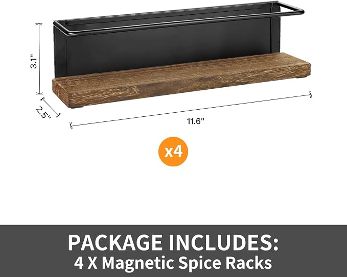 4 Pack Strong Magnetic Spice Rack Organizer - Image 2