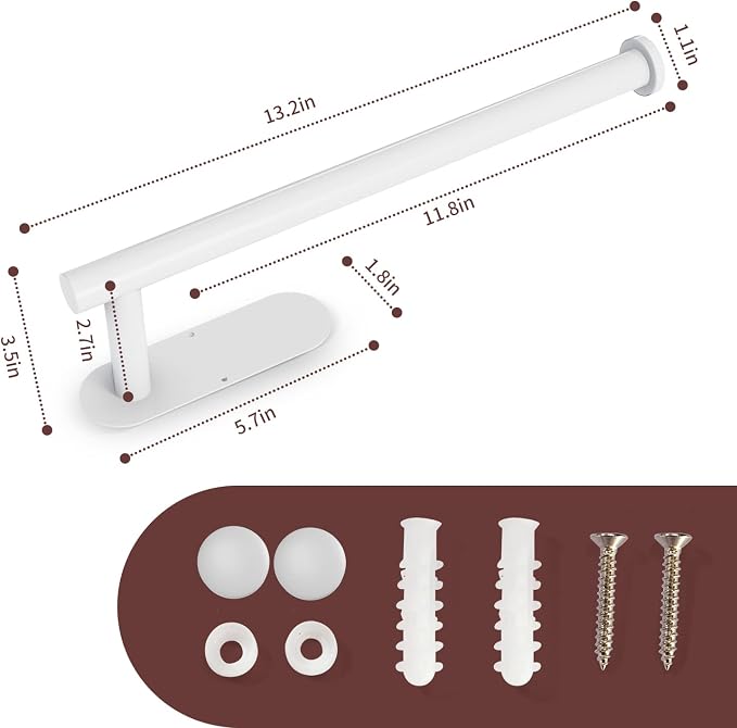 DEKAVA Under Cabinet Wall Mount Paper Towel Holder, Self-Adhesive Bar, - Image 3