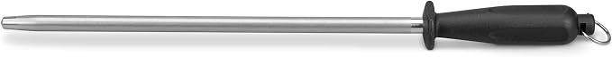 10 Inch Sharpening Steel, Professional Diamond Brushed Steel Knife Sharpener - Image 5