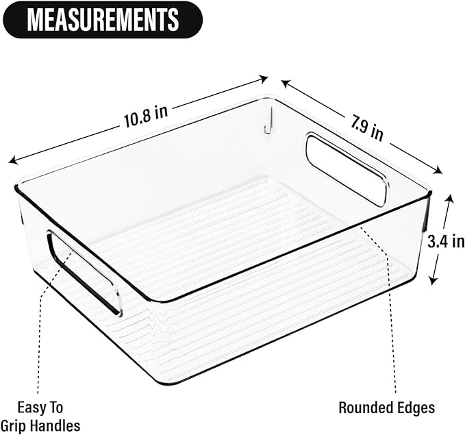 Clear Plastic Storage Bins, Pantry Organizers and Storage or Kitchen - Image 3