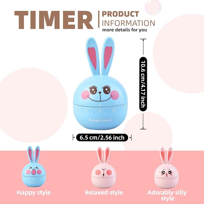 Cartoon Mechanical Kitchen Timer, 60 Minutes Countdown Timer, Mechanical Visual - Image 3