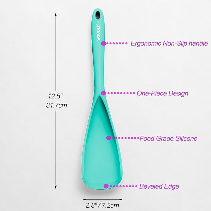 Cooking Spoon for Nonstick Cookwares, VOVOLY Silicone Spoon for Mixing - Image 2