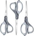 LIVINGO 3 Pack Scissors for Office: Sharp Stainless Steel Shears Heavy Duty All by LIVINGO
