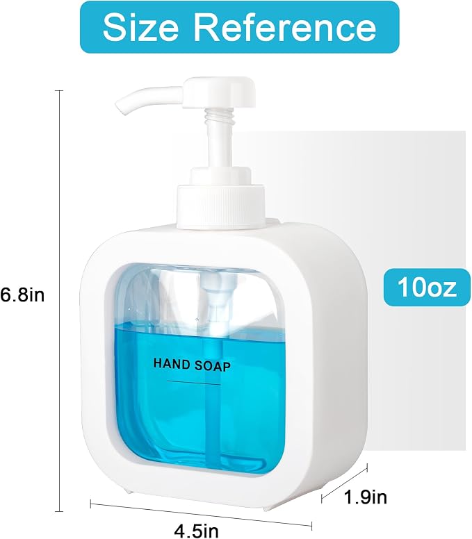 Modern Soap Dispenser for Bathroom and Kitchen Sink, Small Hand Soap Plastic - Image 6