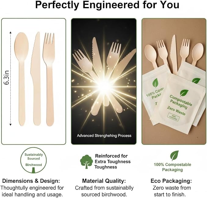 150Pack Compostable Forks - Image 2