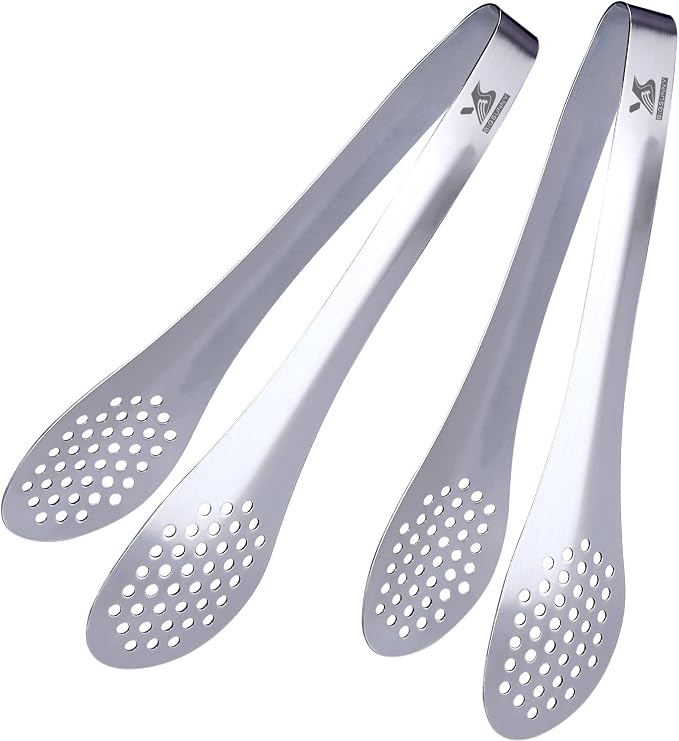 MSY BIGSUNNY 7inch Food Serving Tongs Stainless Steel Buffet Tongs by MSYBIGSUNNY