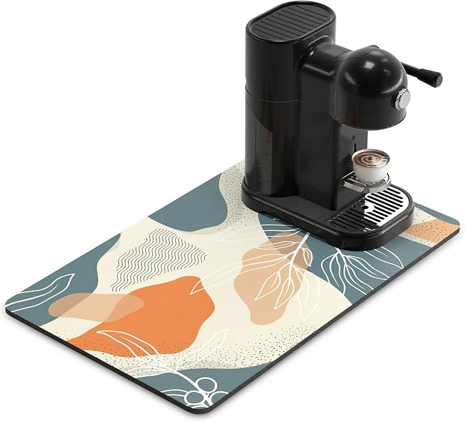 Rnivvi Coffee Mat, Hide Stain Rubber Backed Absorbent Dish Drying Pad by Rnivvi