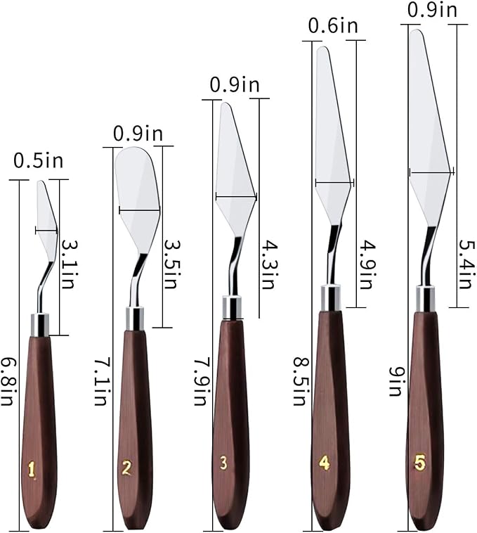 Cake Cream Spatula 5 Pieces/Set Stainless Steel Frosting Baking Pastry Tool - Image 2